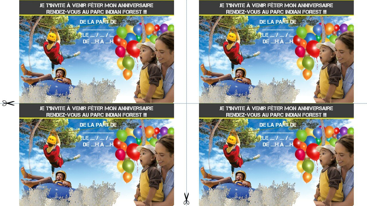  Carton Invitation Anniversaire Indian Forest 